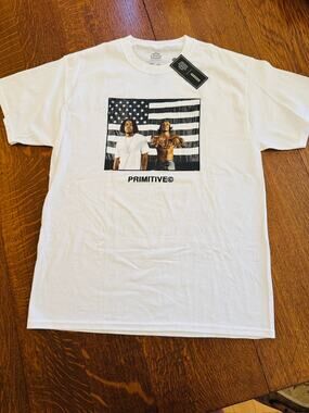 NWT Primitive x OutKast Stripes Skate T- Shirt LARGE
